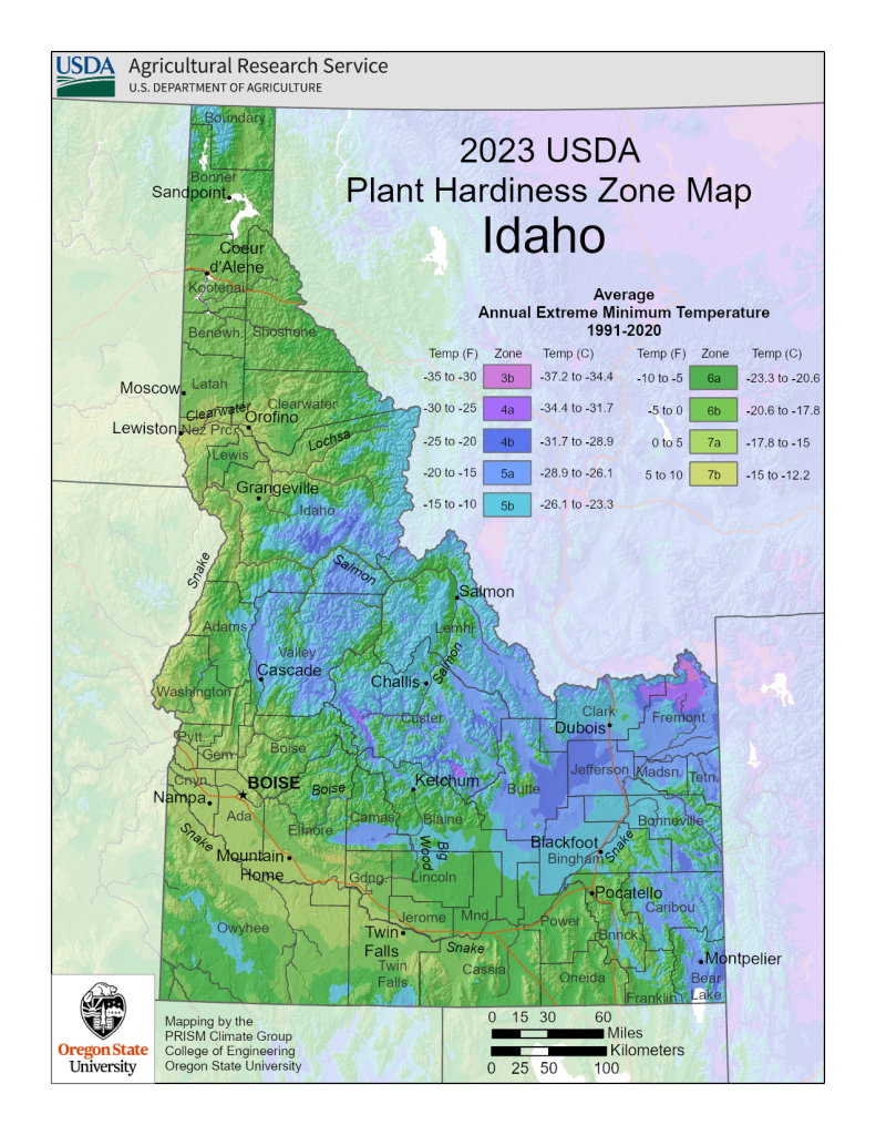 Idaho Planting Zones: Map of ID Growing Zones Idaho Planting Zones: Map of ID Growing Zones