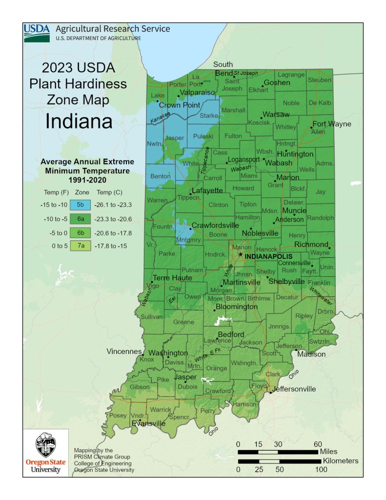 Indiana Planting Zones