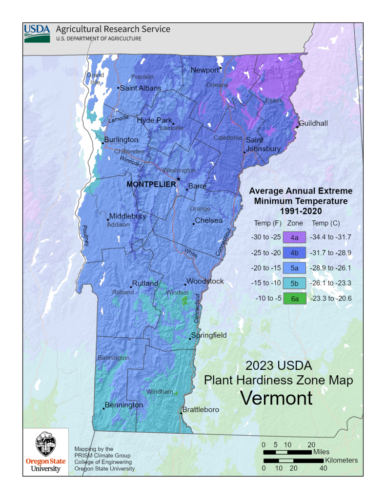 Vermont Planting Zones