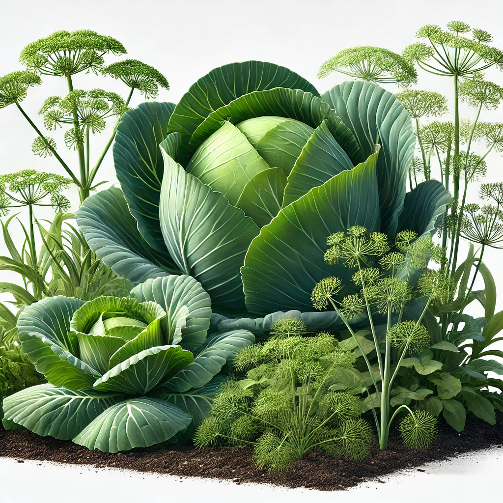 Cabbage and Dill companion plants