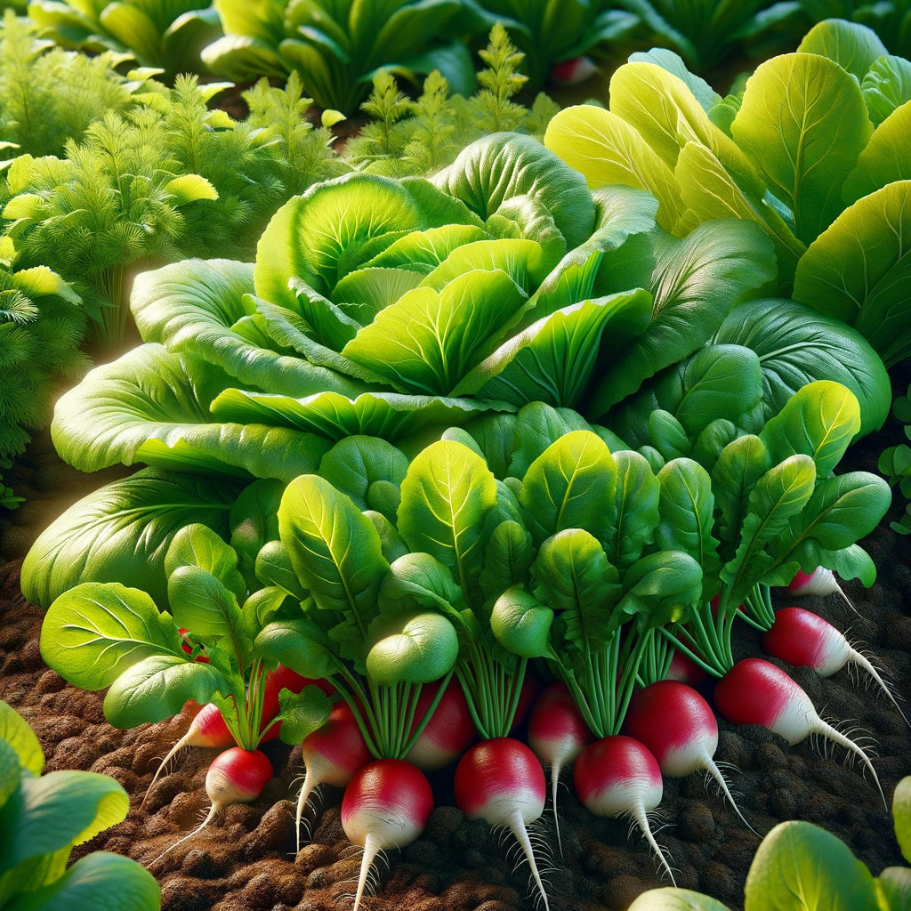 Lettuce and Radishes
